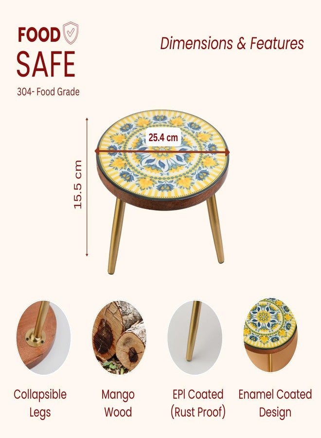 RITUALISTIC Mandala Collapsible Cake Stand with Metal Legs | Elegant Cake Display for Decoration & Cutting | Round Dessert Tray for Cakes, Events, Birthdays & Home Décor - Image 2